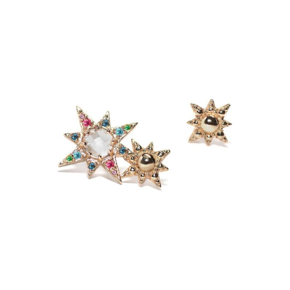 Anzie 14K Gemstone Aztec Earrings